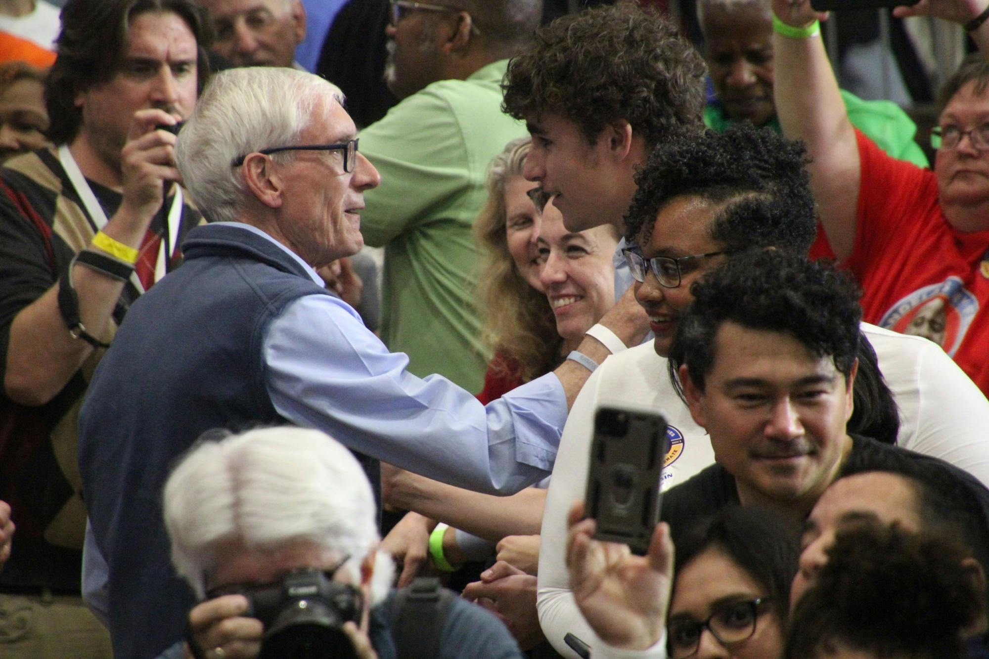 Drake White-Bergey Democratic Party Rally Governor Tony Evers.JPG