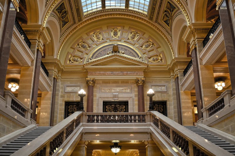 Entrance to the Wisconsin Supreme Court in the State Capitol in Madison