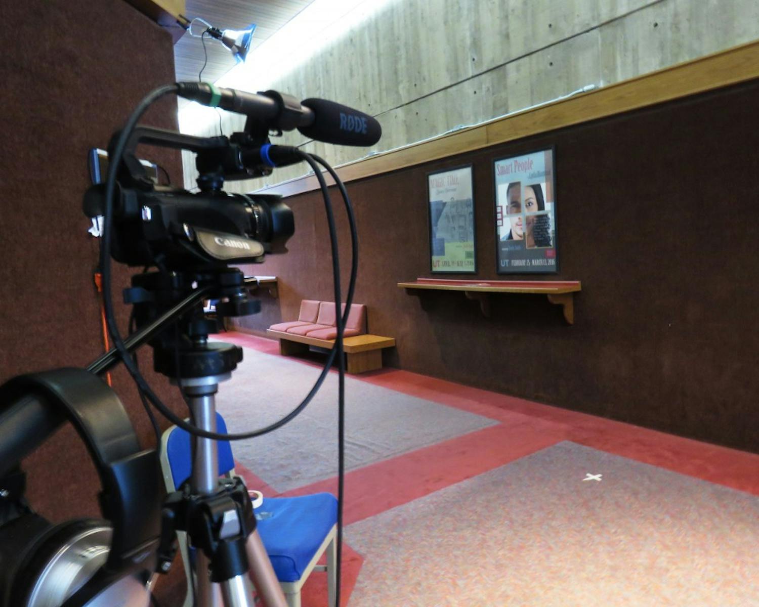 A camera in Mitchell Theatre recorded student responses about what issues of race mean to the Madison community.