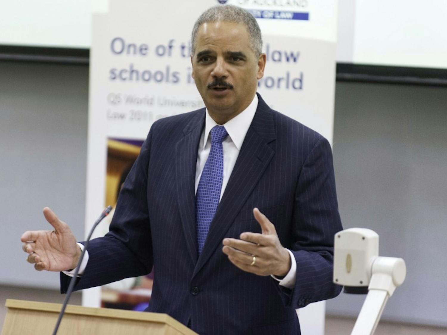 Former U.S. Attorney General Eric Holder visited campus Friday to discuss the importance of redistricting reform, political participation and his legal battle with Gov. Scott Walker.