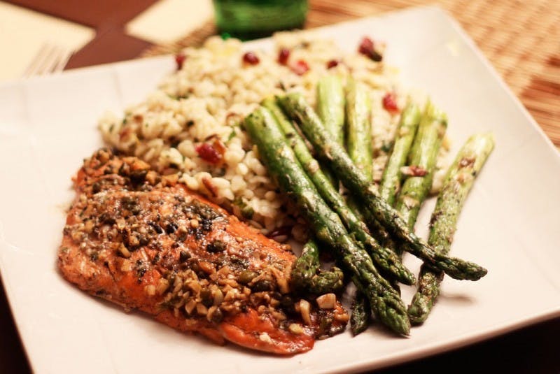What's in the fridge: Mediterranean style salmon with orzo and asparagus