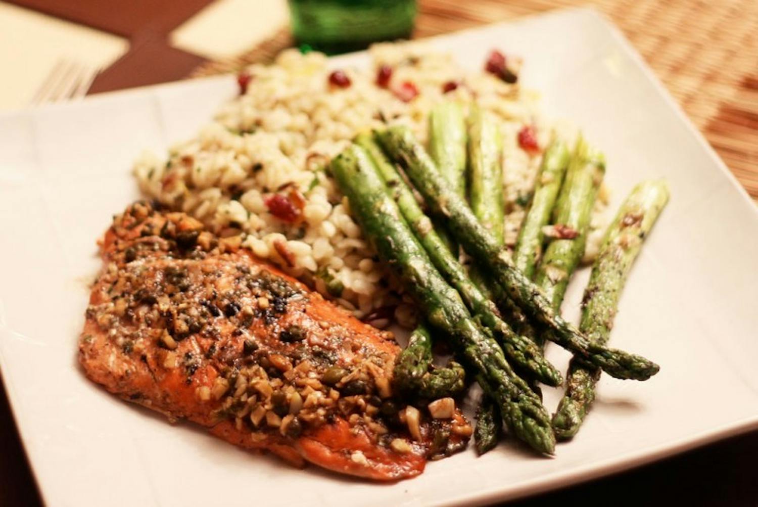 What's in the fridge: Mediterranean style salmon with orzo and asparagus
