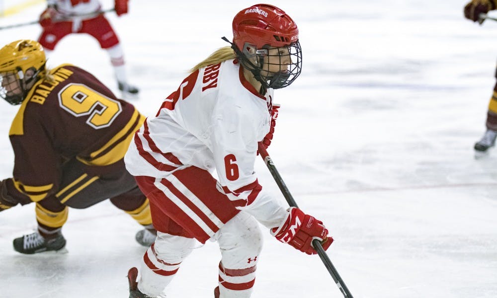 Minnesota native Presley Norby tied for a team high with five shots on goal in Wisconsin's loss to the Gophers on Saturday.
