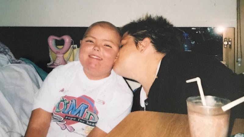  Kristina Schultz shares a moment with her mother Lori.