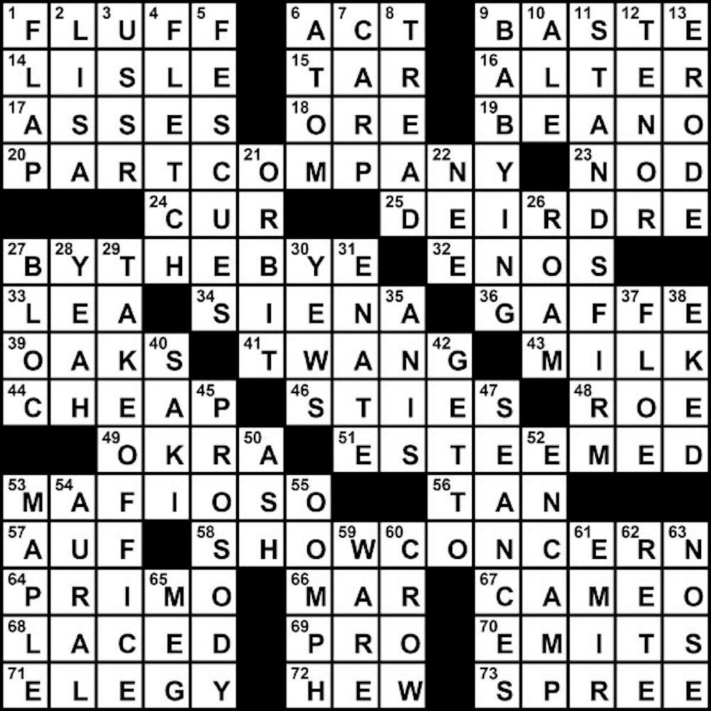 09/30/2009 - Crossword Solution
