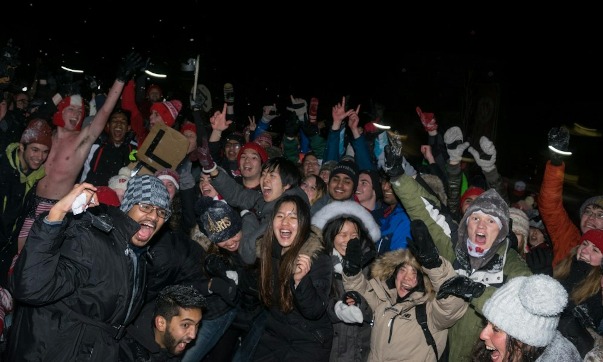 Lakeshore and Southeast neighborhood residents fired snowballs as they fought in the Battle for Bascom Thursday night.