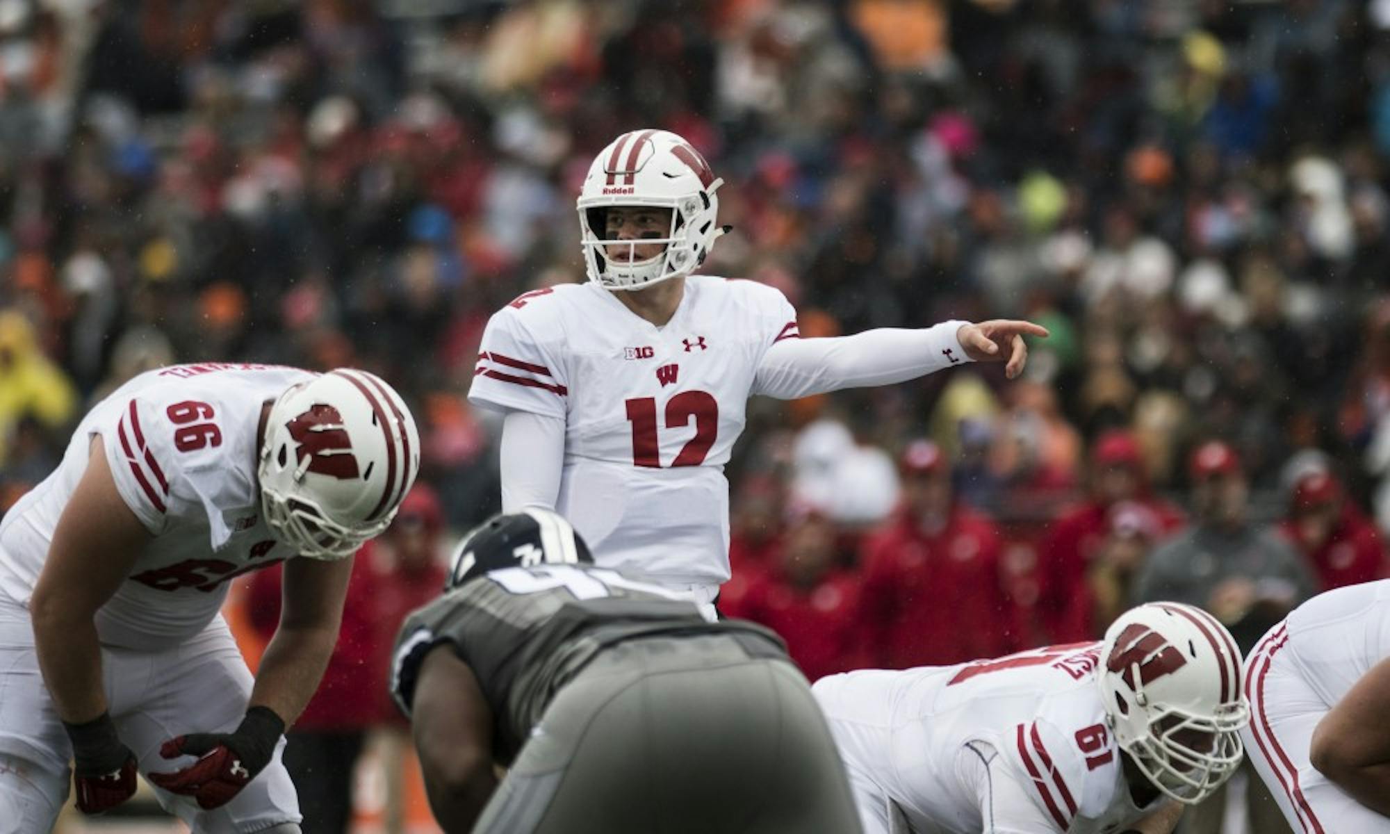 Junior quarterback Alex Hornibrook struggled against Michigan, throwing two interceptions during a 38-13 loss.