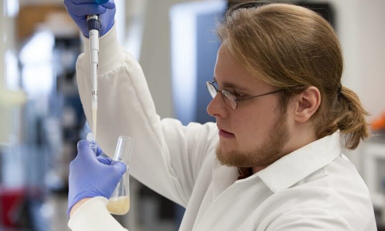 Quinn Dickinson, a research specialist at the UW-Madison’s Wisconsin Energy Institute, helped develop a new strain of yeast to improve biofuel production.