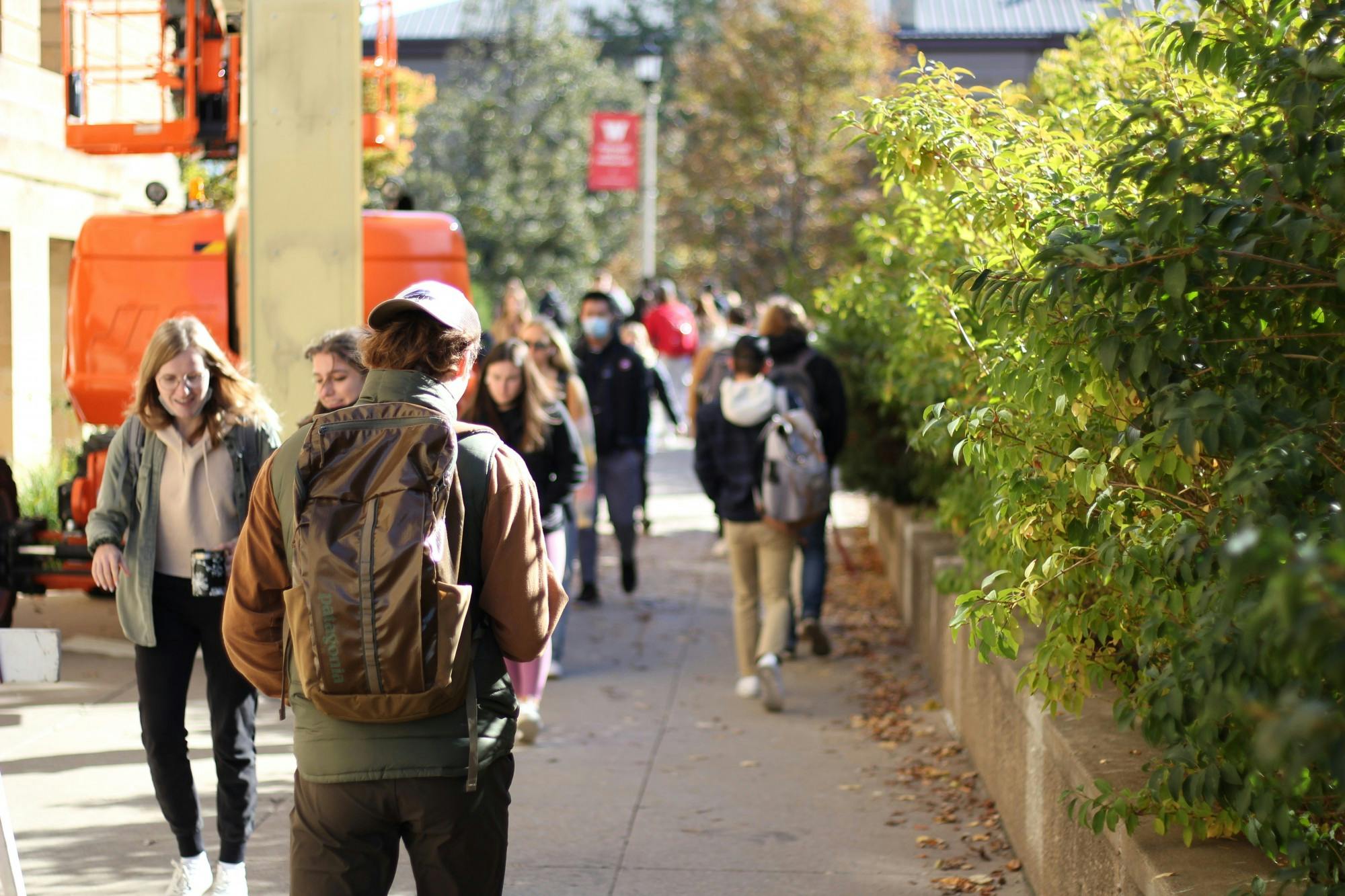 Drake White-Bergey Student Walking Around Campus.JPG