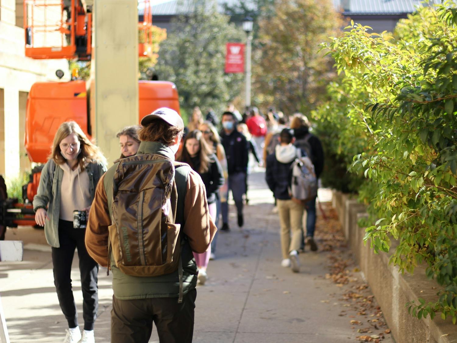 Drake White-Bergey Student Walking Around Campus.JPG