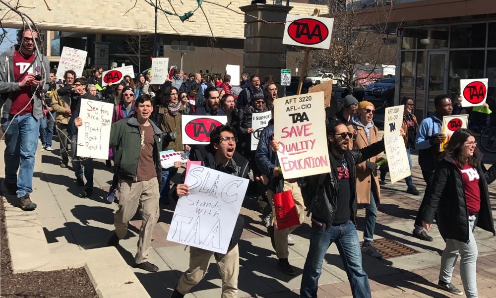 The Teaching Assistants Association called upon university administration to raise graduate student wages.