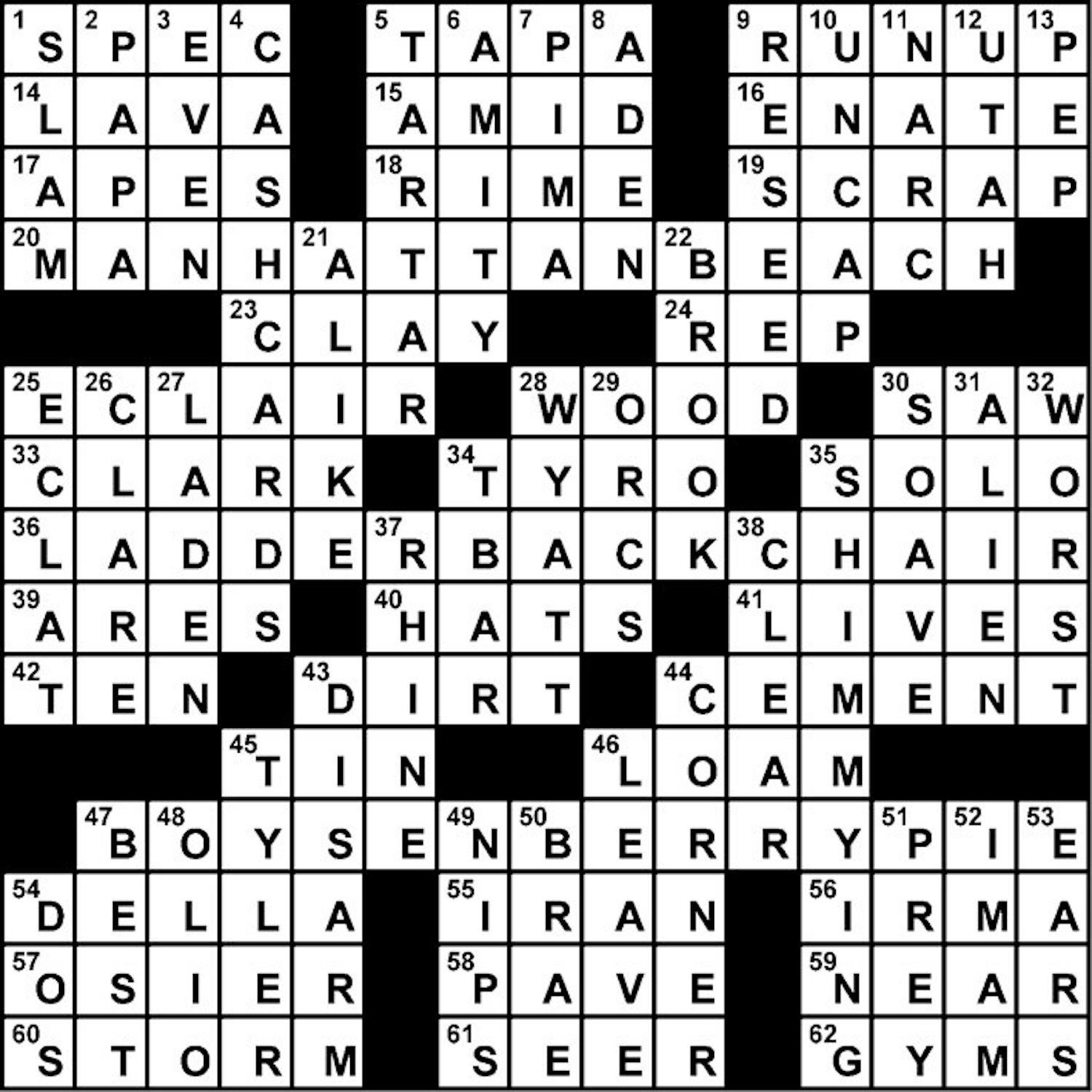 Crossword Solution - 11/09/2011