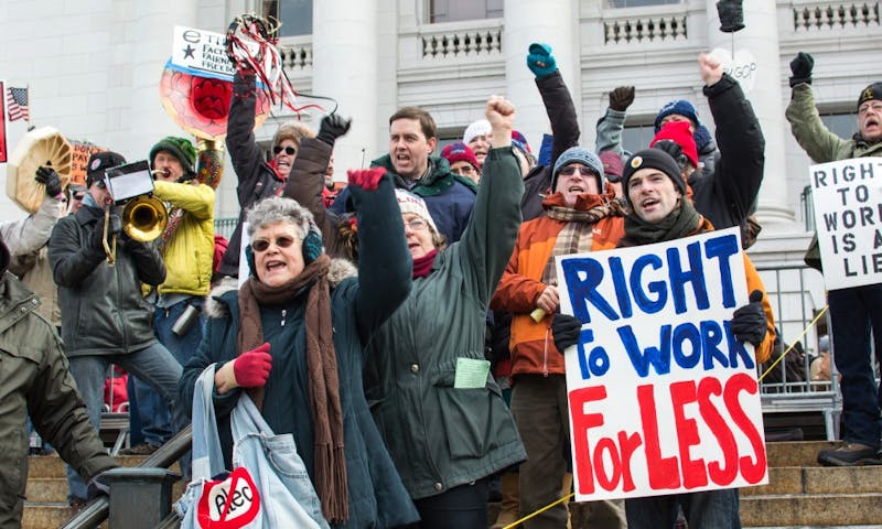 A federal judge upheld Wisconsin’s right-to-work law Monday, which has previously been heavily protested at the state Capitol. 