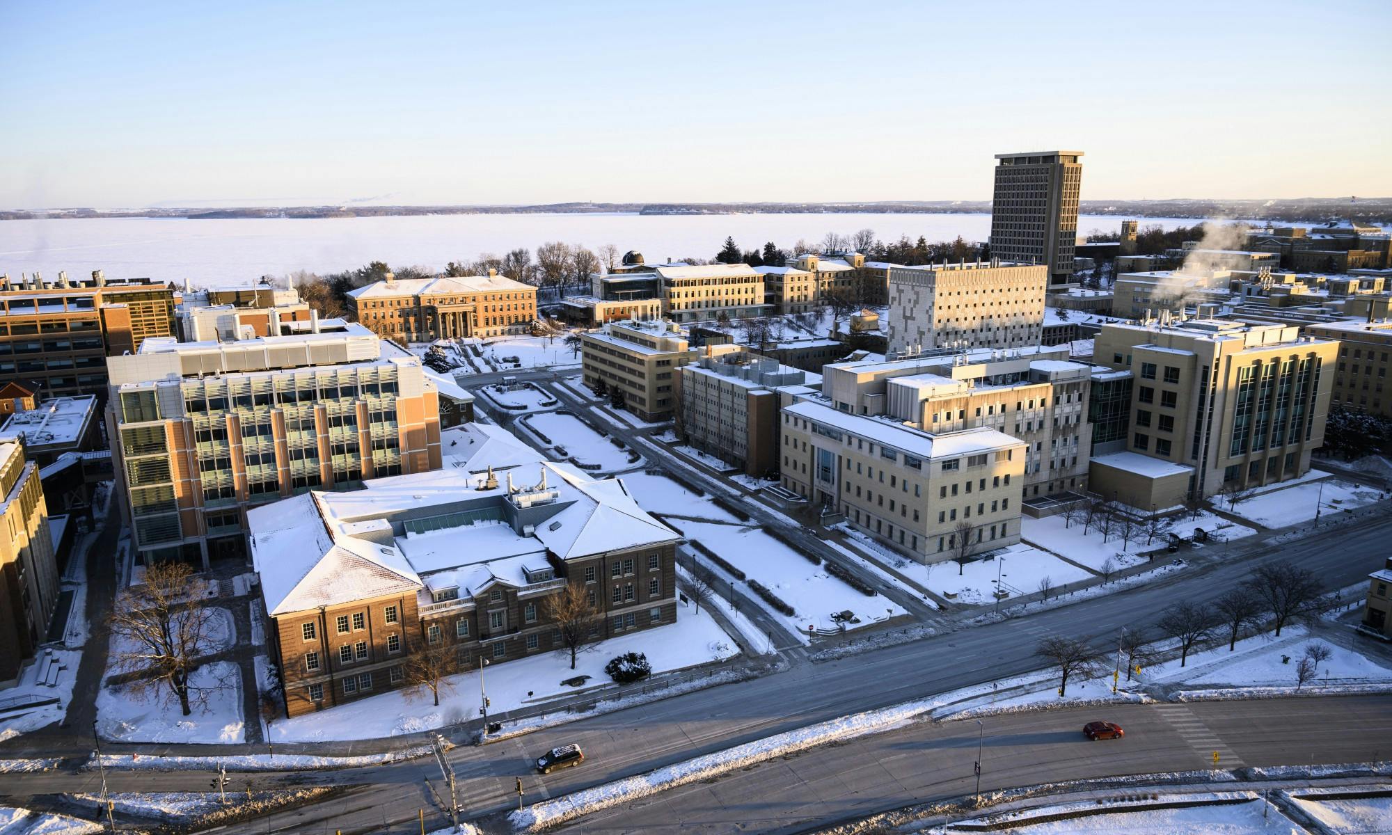 Aerial view of the UW-Madison campus