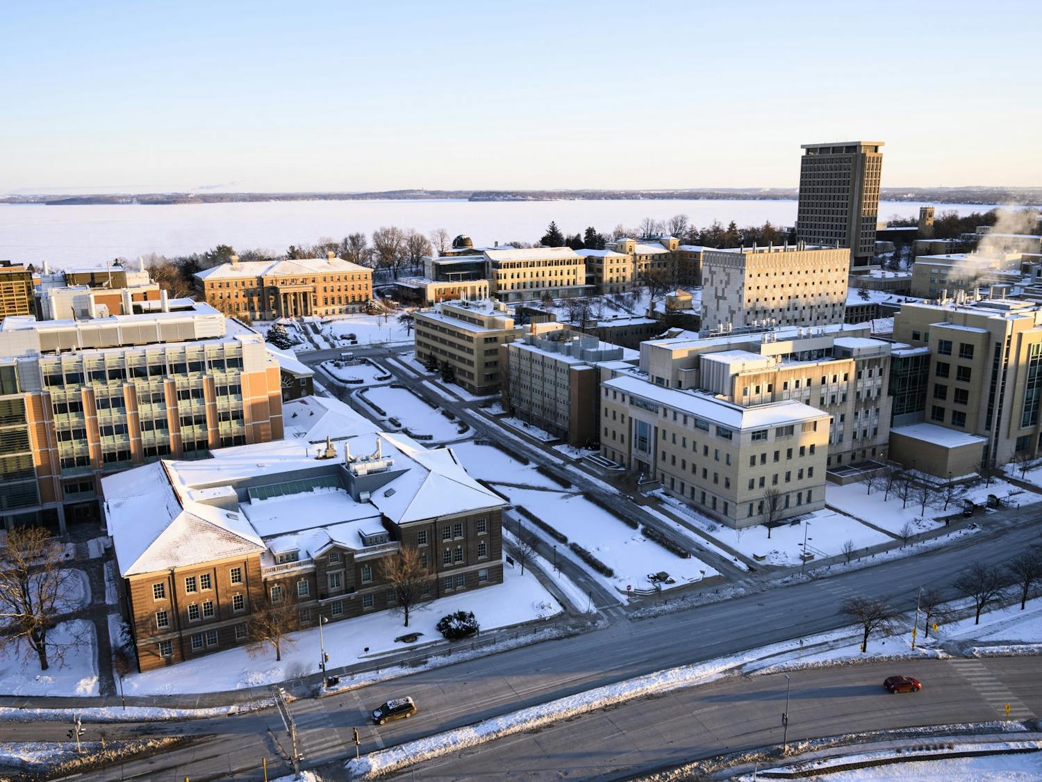 Aerial view of the UW-Madison campus