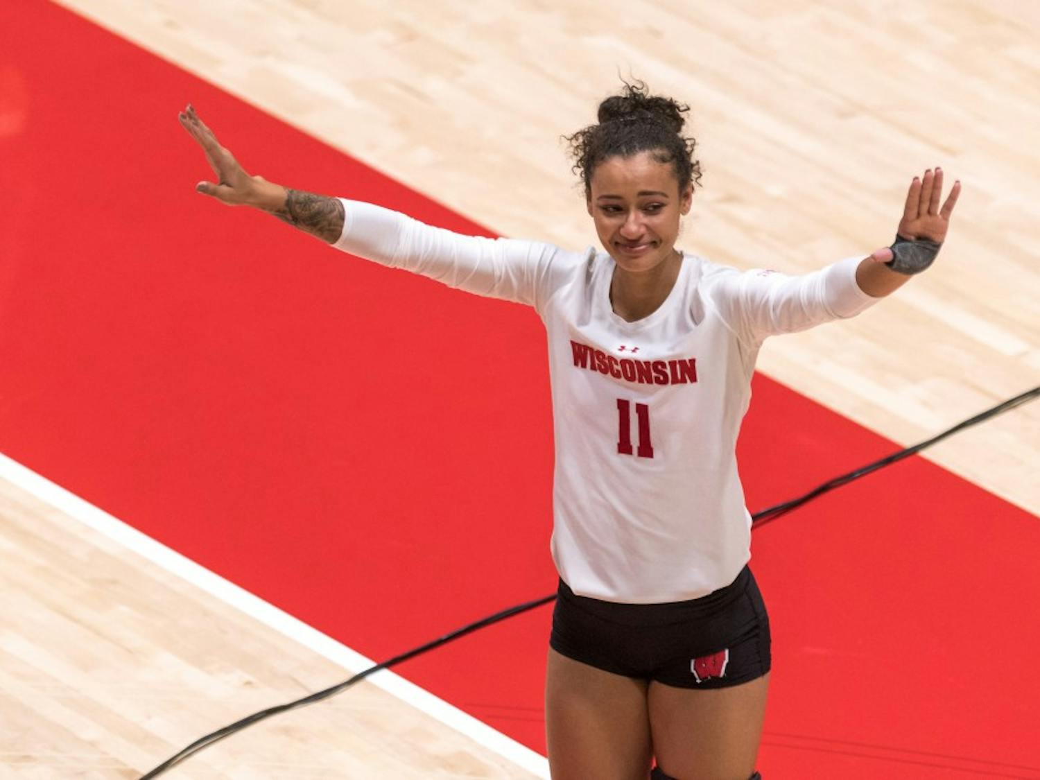 Senior Tionna Williams received a standing ovation from the crowd after what was likely her last game at the UW Fieldhouse