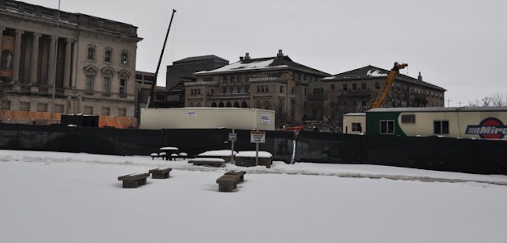 Library Mall construction