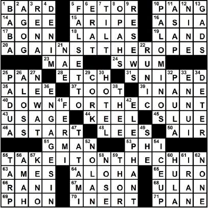 11/03/2009 - Crossword Solution
