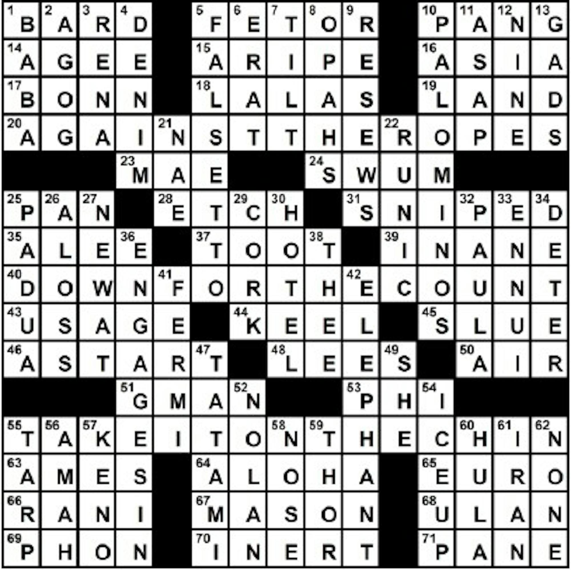 11/03/2009 - Crossword Solution