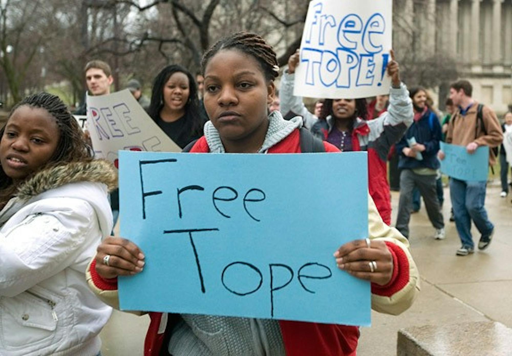 Students rally against detention of classmate