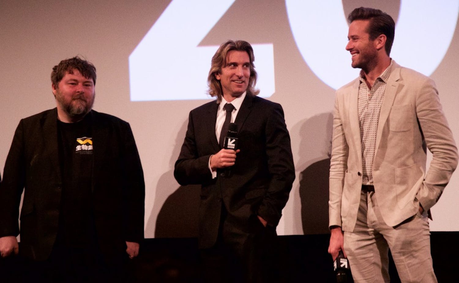 From left: Ben Wheatley, Sharlto Copley and Armie Hammer attended the&nbsp;premiere of "Free Fire" at SXSW.