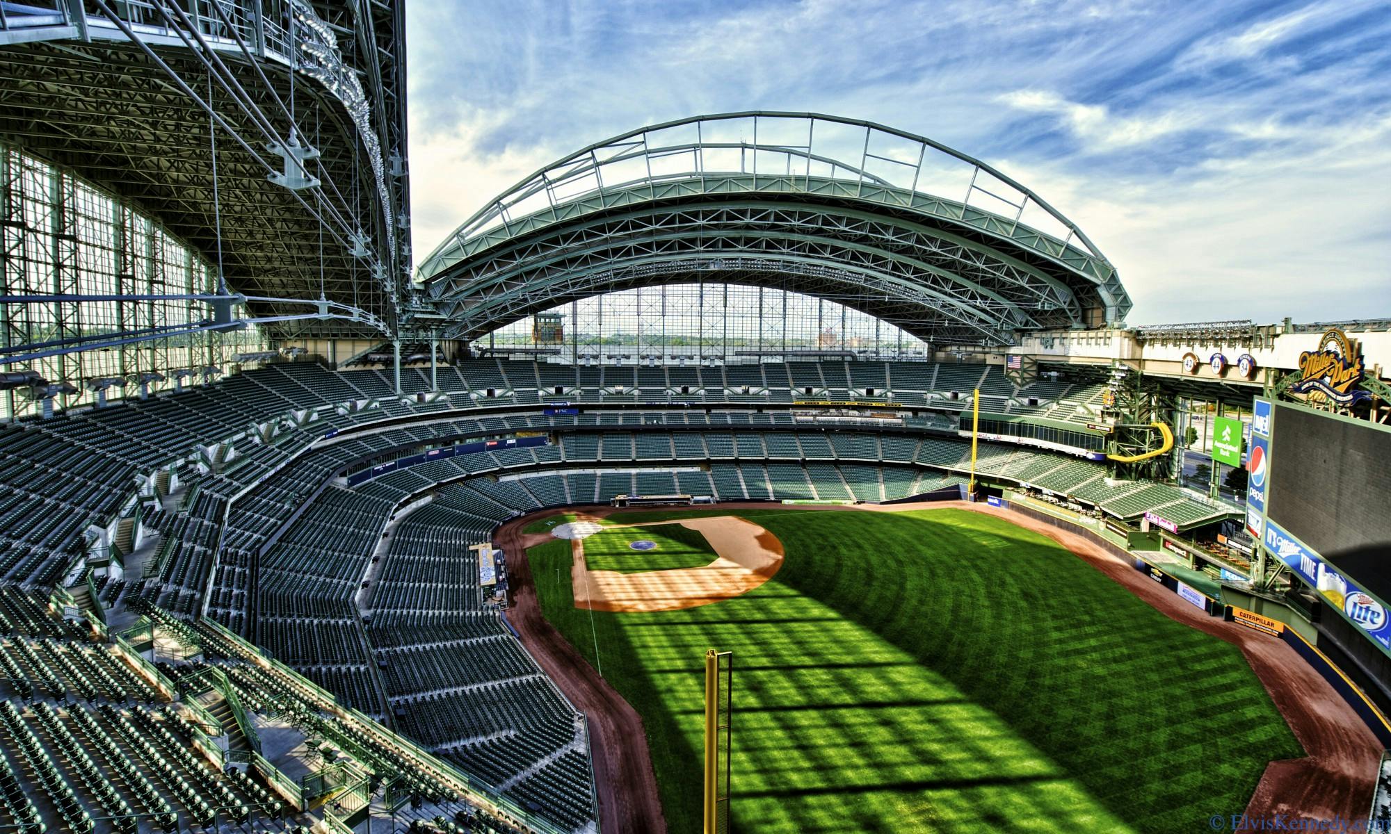 Photo of the the field inside American Family Stadium, formerly know as Miller's Park.