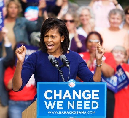 Michelle Obama pushes female, youth activism