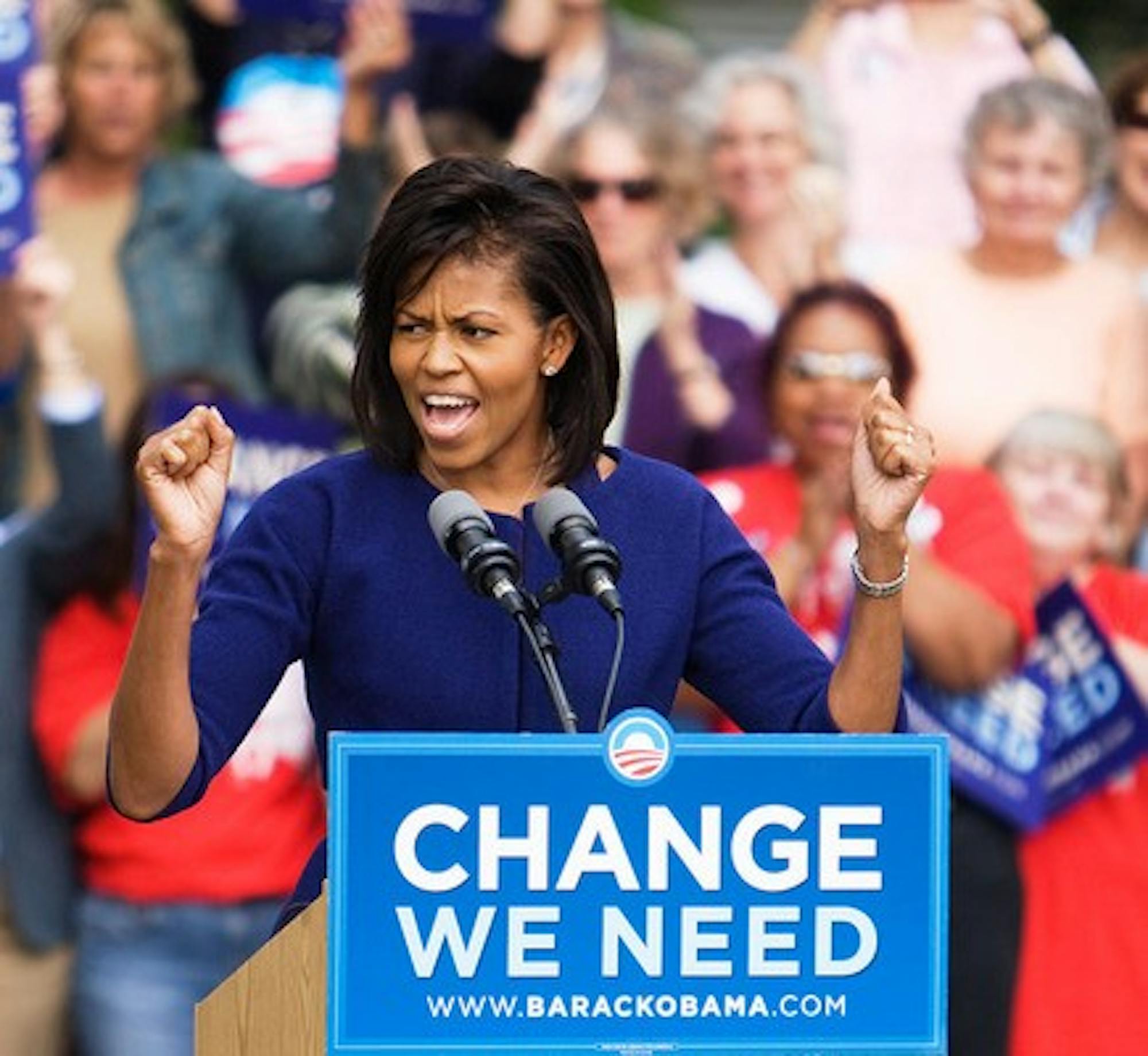 Michelle Obama pushes female, youth activism