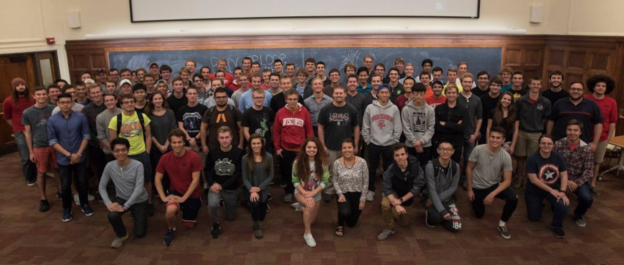 The UW-Madison Badgerloop team prepares for January's Hyperloop competition held by SpaceX. Photo courtesy of Badgerloop.&nbsp;&nbsp;