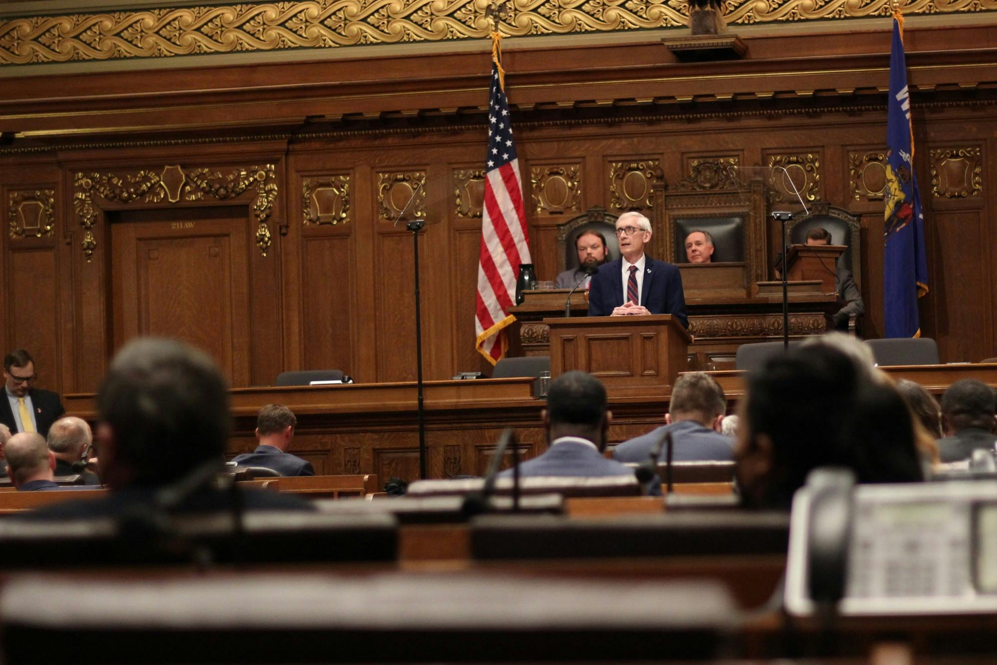 Drake White-Bergey Governor Tony Evers State of the State.JPG