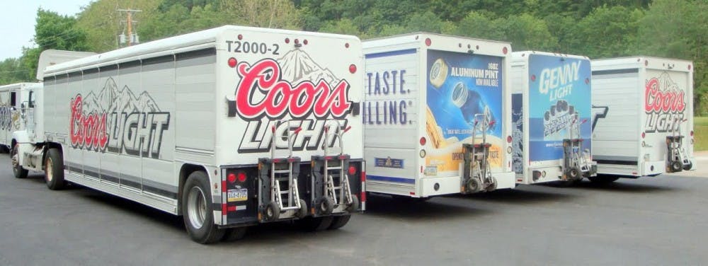 MillerCoors sends trucks full of soldiers to Whatever, USA.