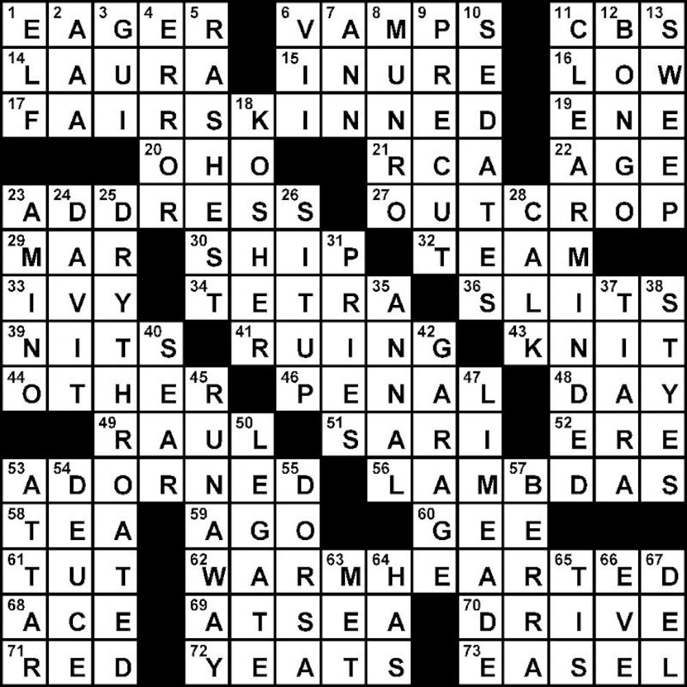 Crossword Solution - 10/25/2012