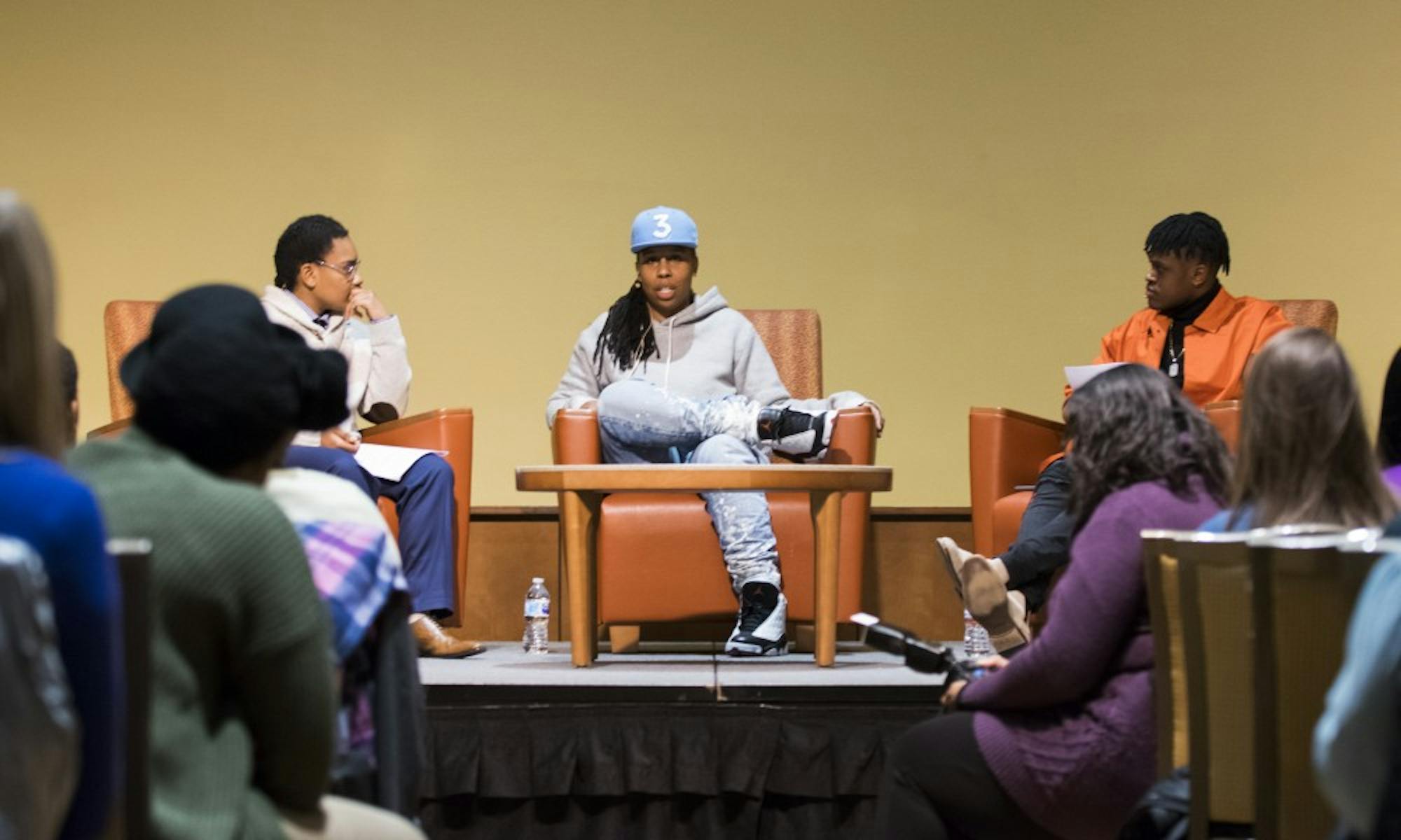 Lena Waithe, an Emmy award winning screenwriter, producer and actress, spoke as the Black History Month keynote speaker, fielding questions on her experience in the entertainment industry and identity as a queer woman of color.