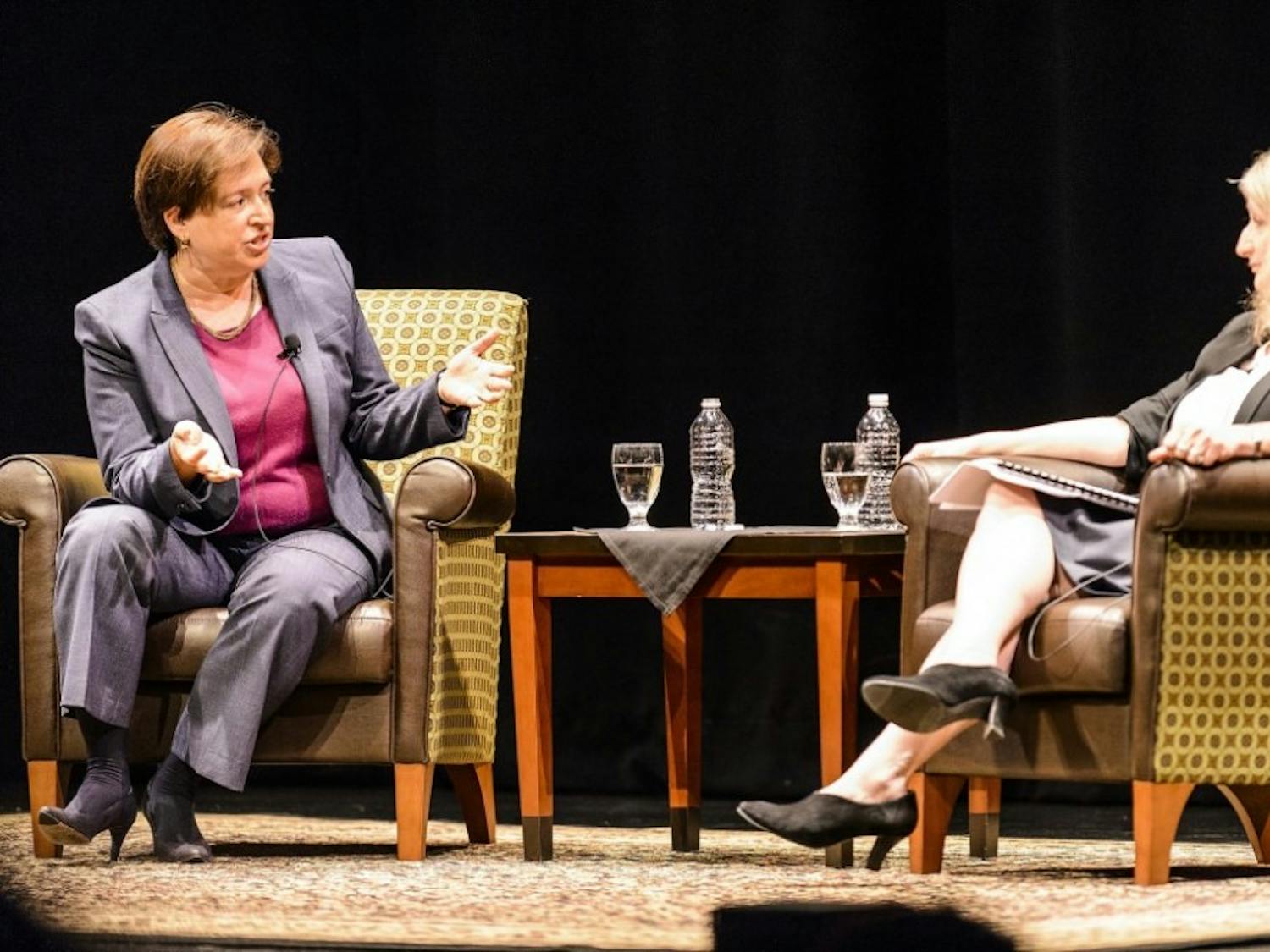 U.S. Supreme Court Associate Justice Elena Kagan (left) expressed her love of academics during her talk at Memorial Union Friday.