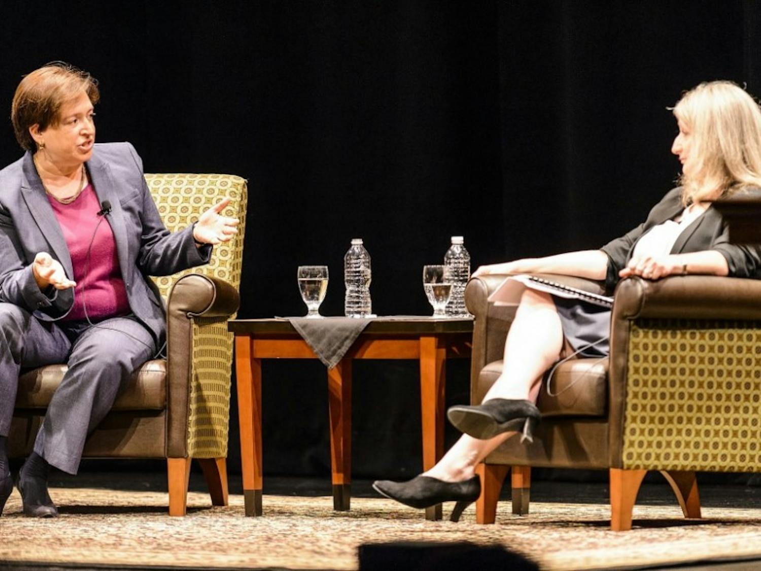 U.S. Supreme Court Associate Justice Elena Kagan (left) expressed her love of academics during her talk at Memorial Union Friday.