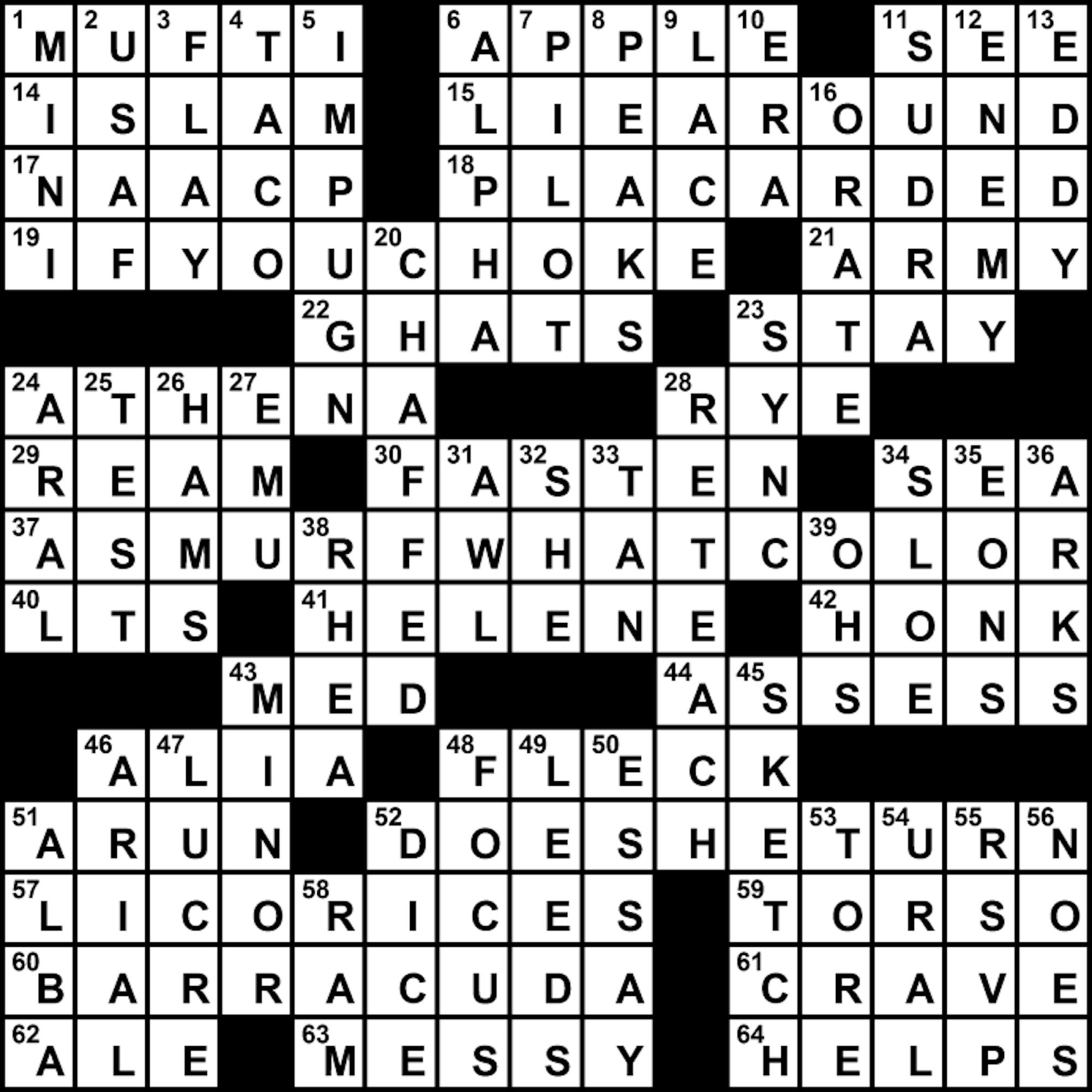 09/10/2010 - Crossword Solution