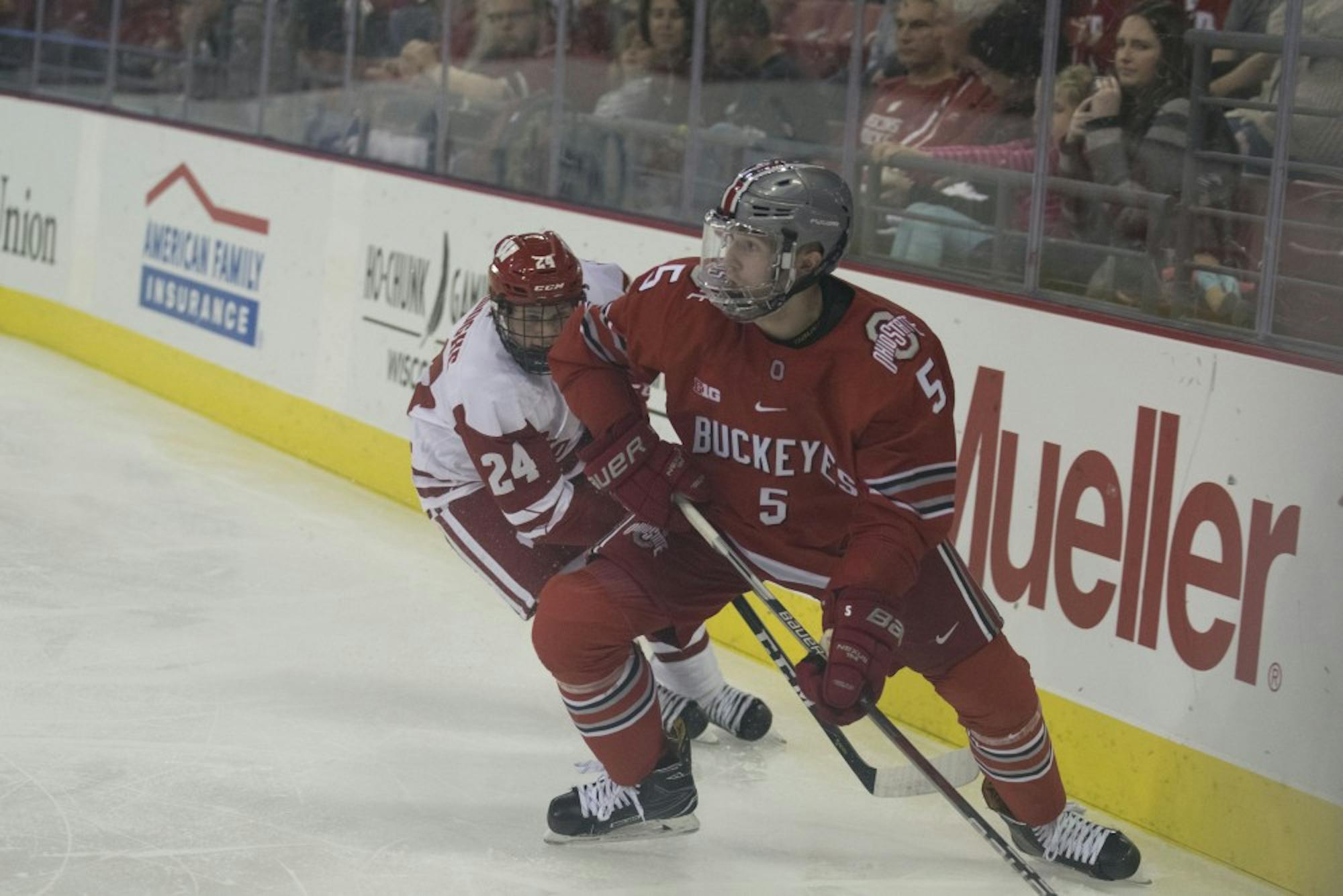 Sophomore forward Sean Dhooghe has scored five goals this year to lead a scoring explosion by Wisconsin’s underclassmen.