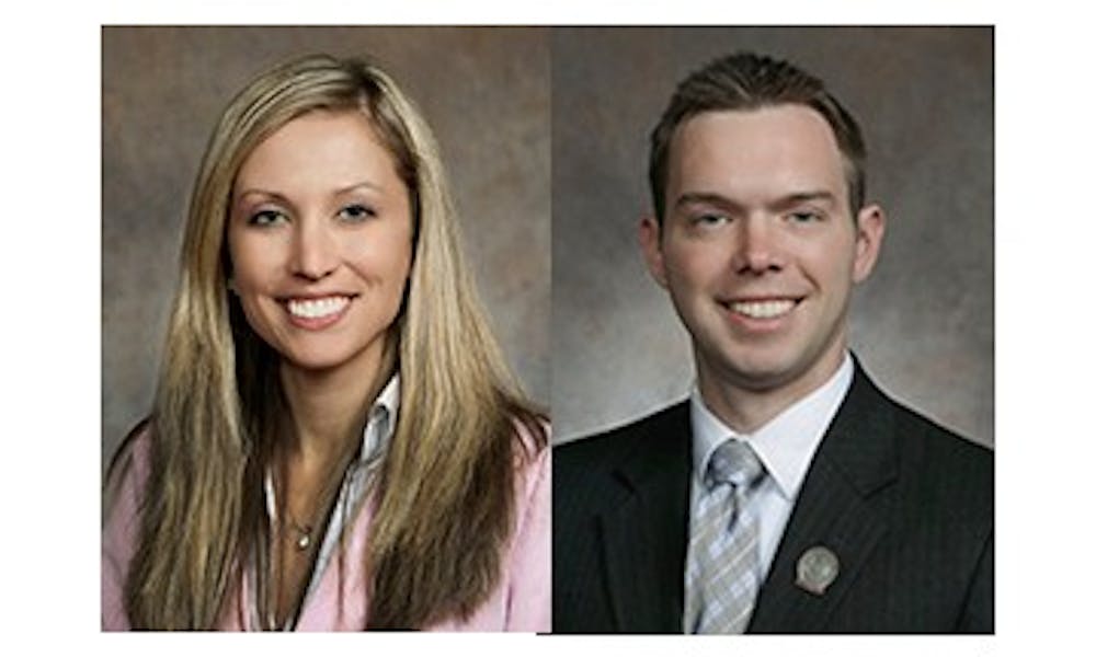 State Reps. Amanda Stuck, D-Appleton (left)&nbsp;and Adam Neylon, R-Pewaukee, (right) are the heads of a new millennial caucus created to work across the aisle on modern issues.
