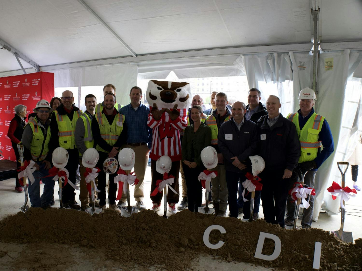 PHOTOS: Gov. Tony Evers, UW System President Jay Rothman and Chancellor Jennifer Mnookin commence the construction site of the UW-Madison's CDIS
