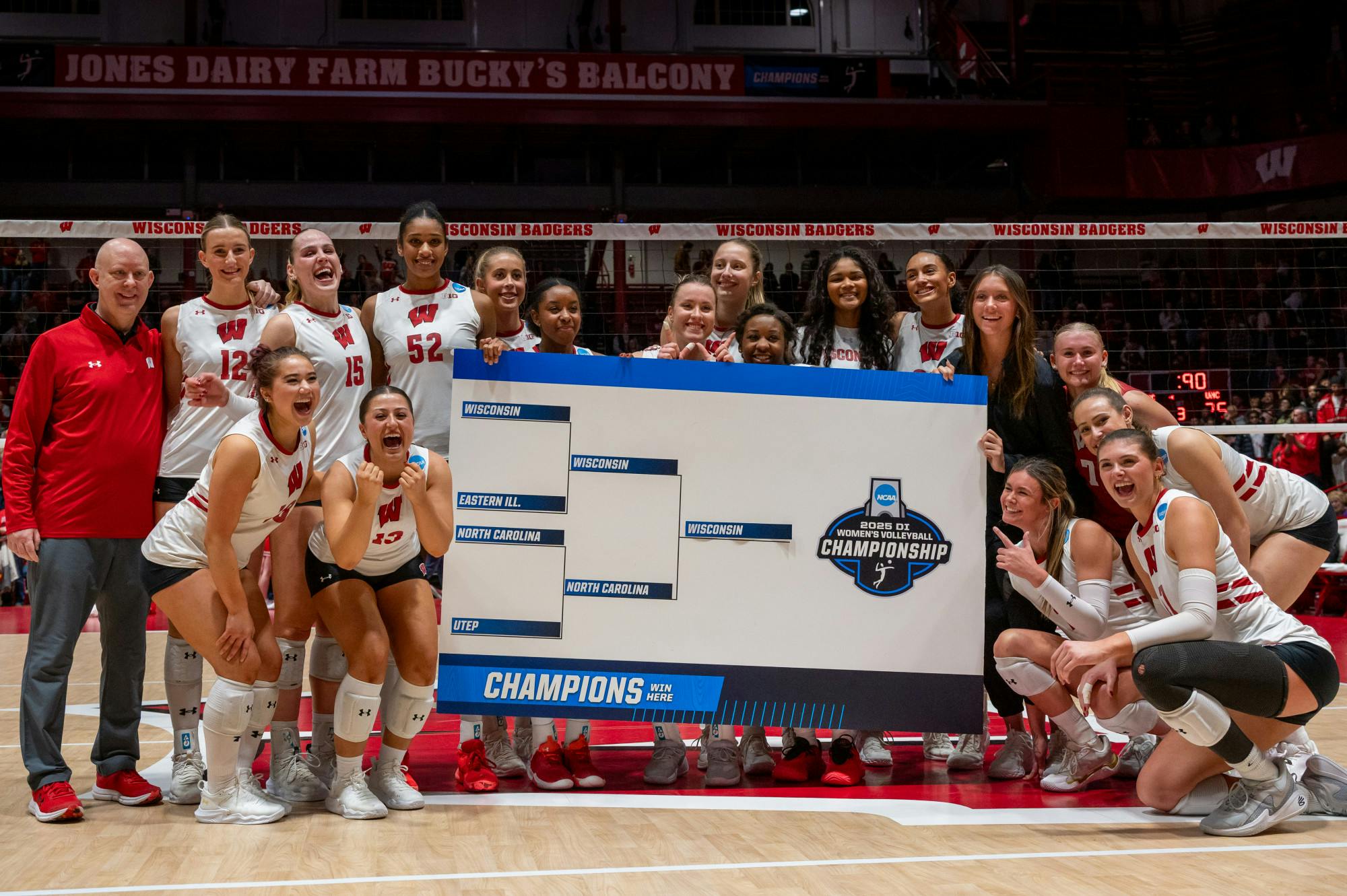 PHOTOS: The 3 seed Wisconsin volleyball team swept the unseeded North Carolina Tar Heels at the Wisconsin Field House on Friday, Dec. 5, 2025.