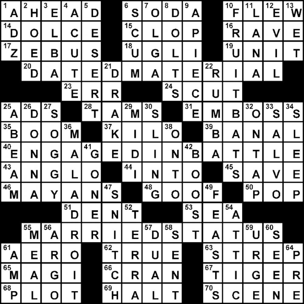 Crossword Solution - 09/05/2012