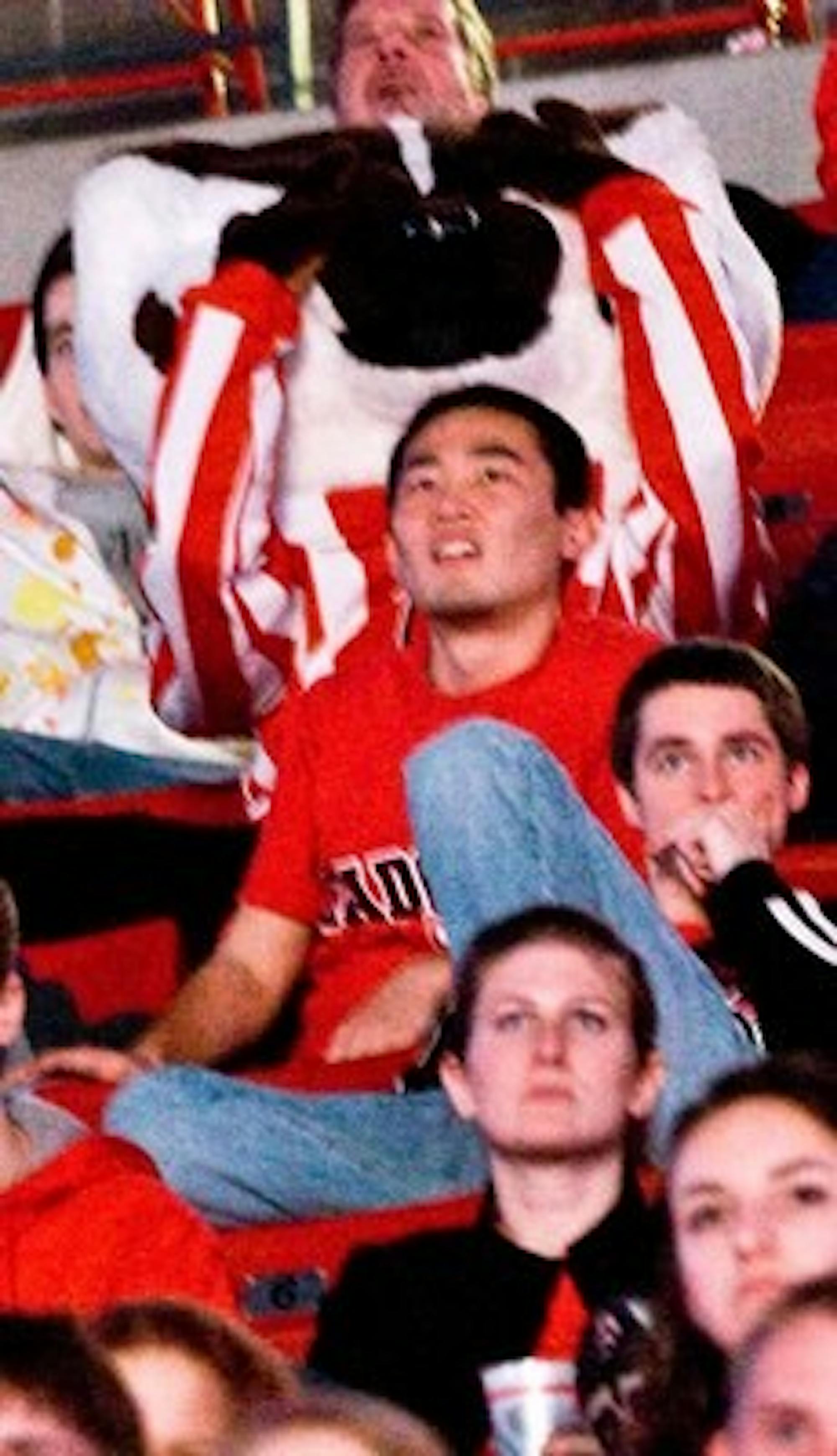 Fans watch big victory on Kohl Center's big screen