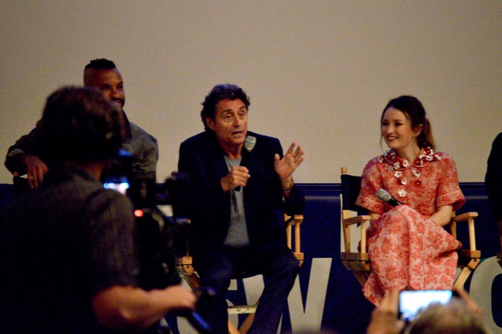 From left: Ricky Whittle, Ian McShane and Emily Browning discuss what's to come&nbsp;in "American Gods."