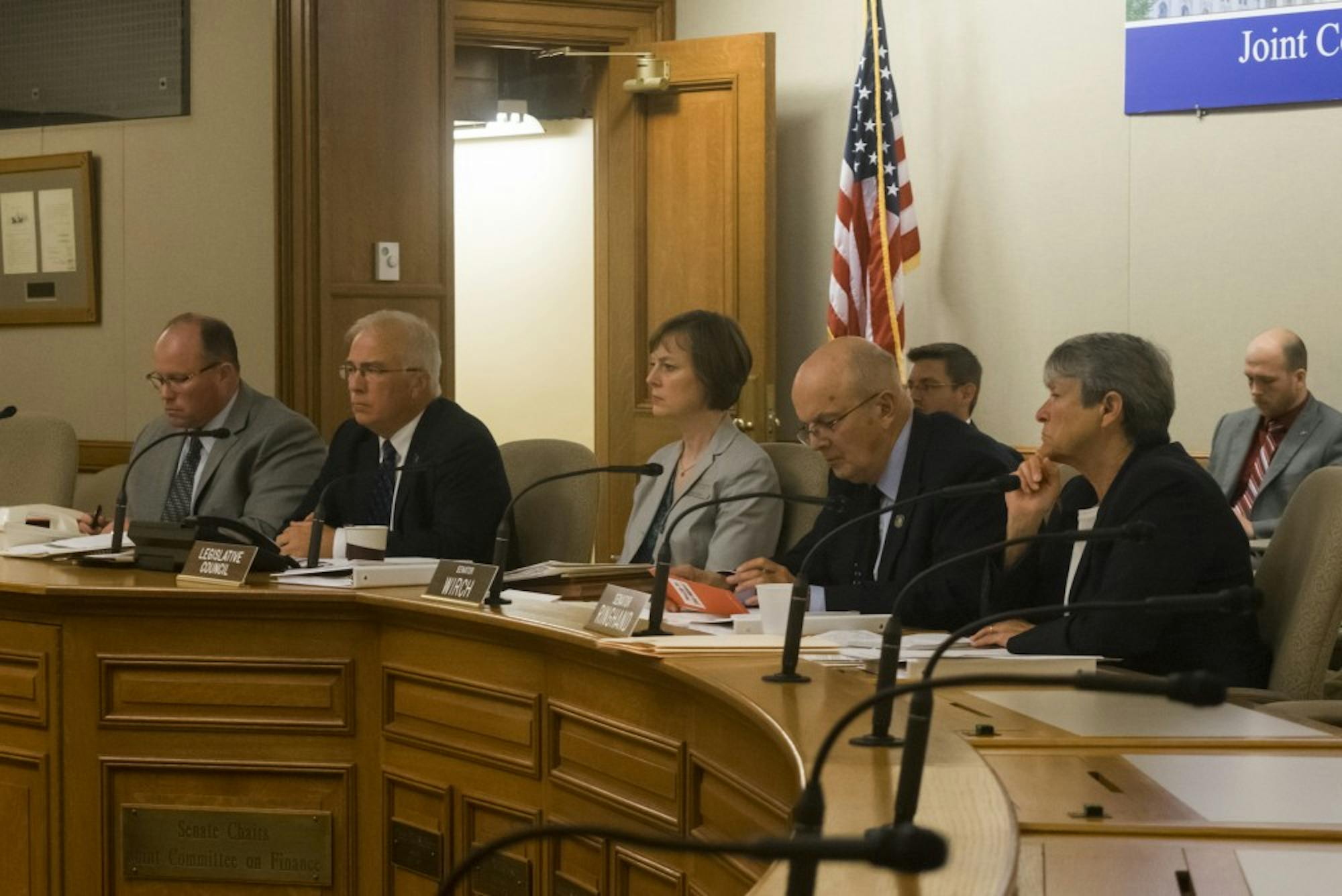 Hundred of people in opposition to a bill that would prohibit so-called sanctuary cities attend a state Senate Committee on Regulatory and Labor Reform public hearing.