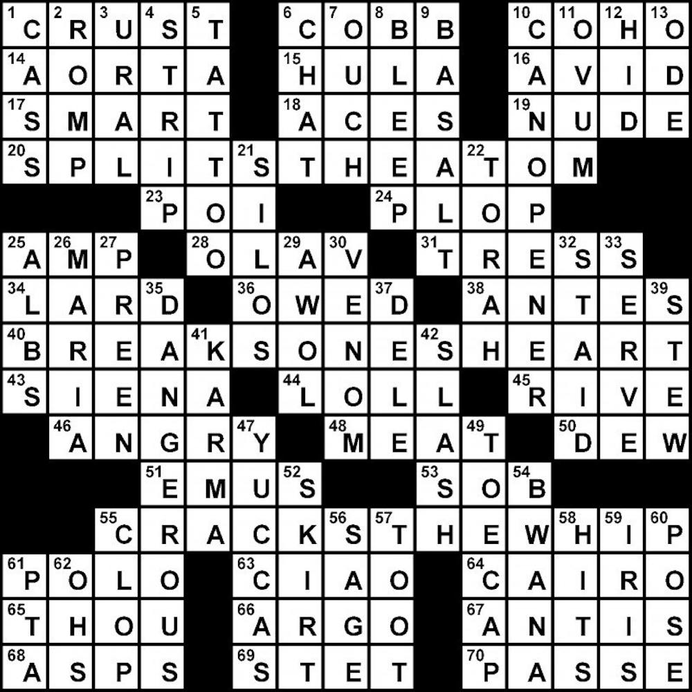 Crossword Solution - 01/30/2012