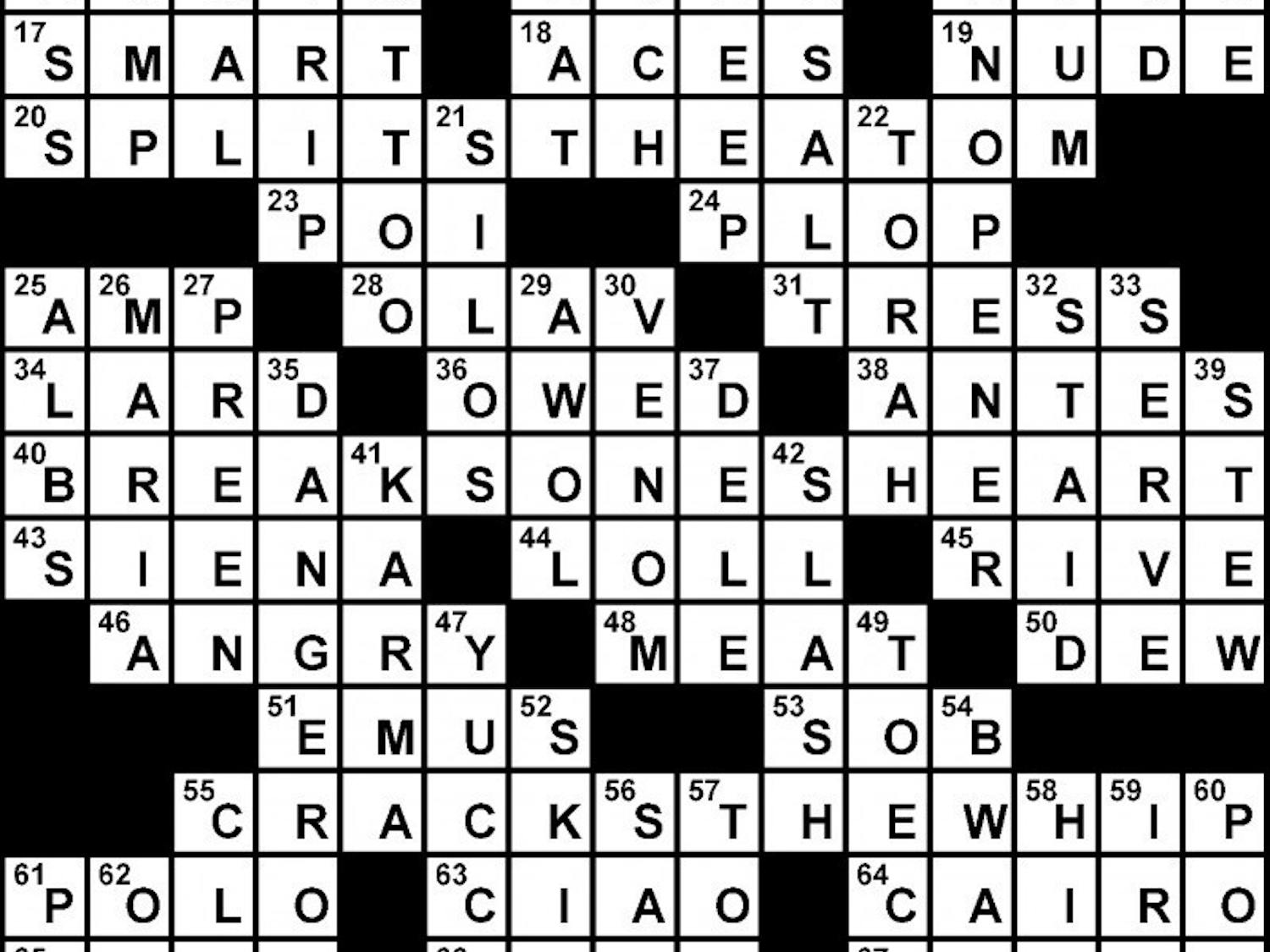 Crossword Solution - 01/30/2012
