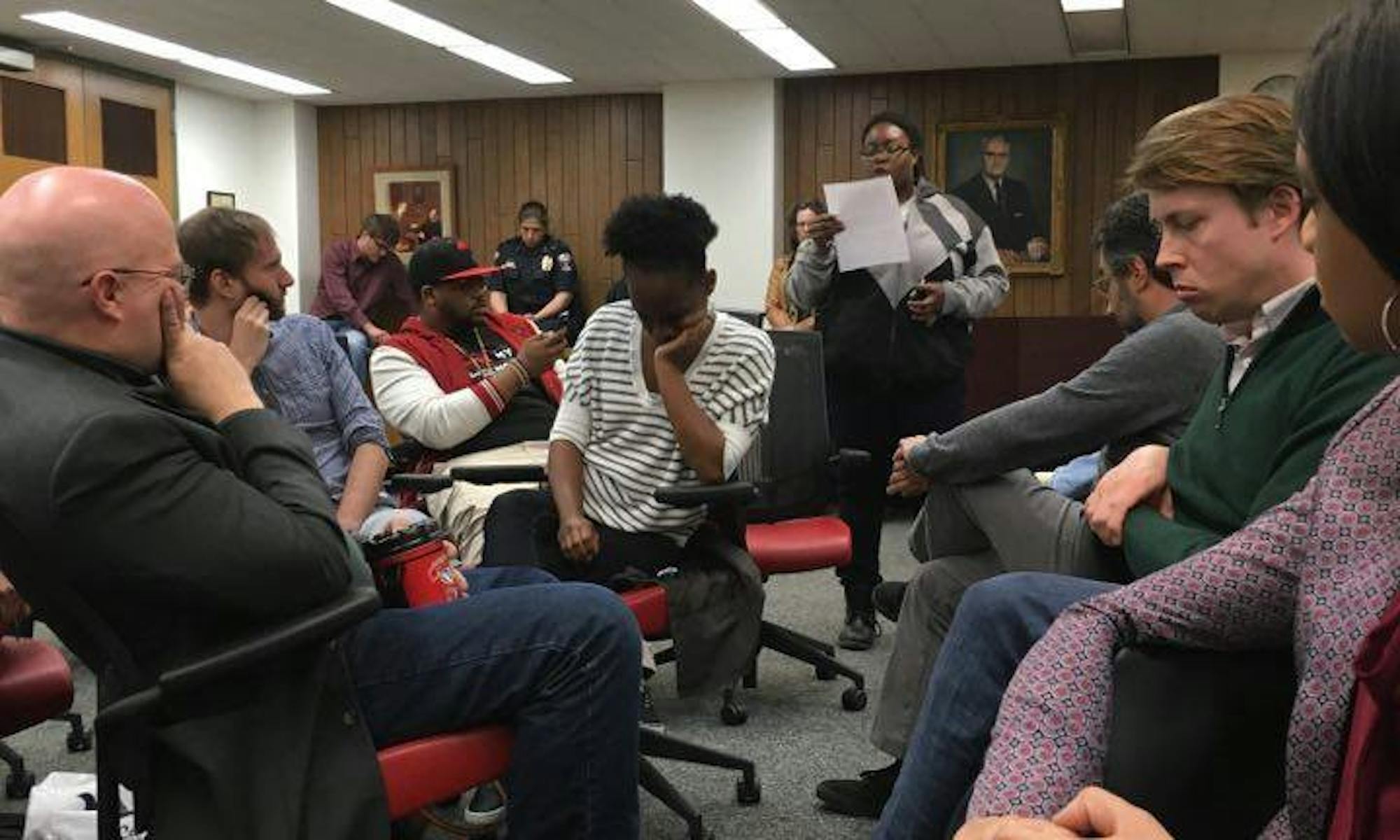 After a recent arrest of a UW-Madison student, members of&nbsp;UWPD spoke to students and professors in Vilas Hall Tuesday.