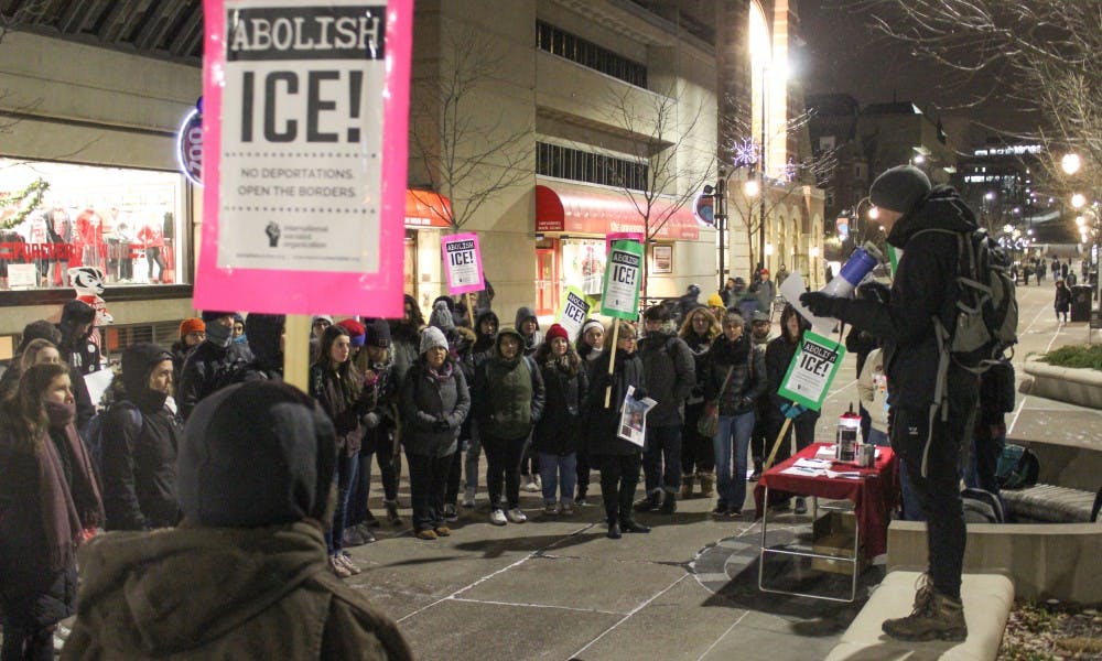 Various Madison organizations gathered with the public for an emergency rally that&nbsp;was held in support of the migrant caravan along the El Chaparral border Tuesday.