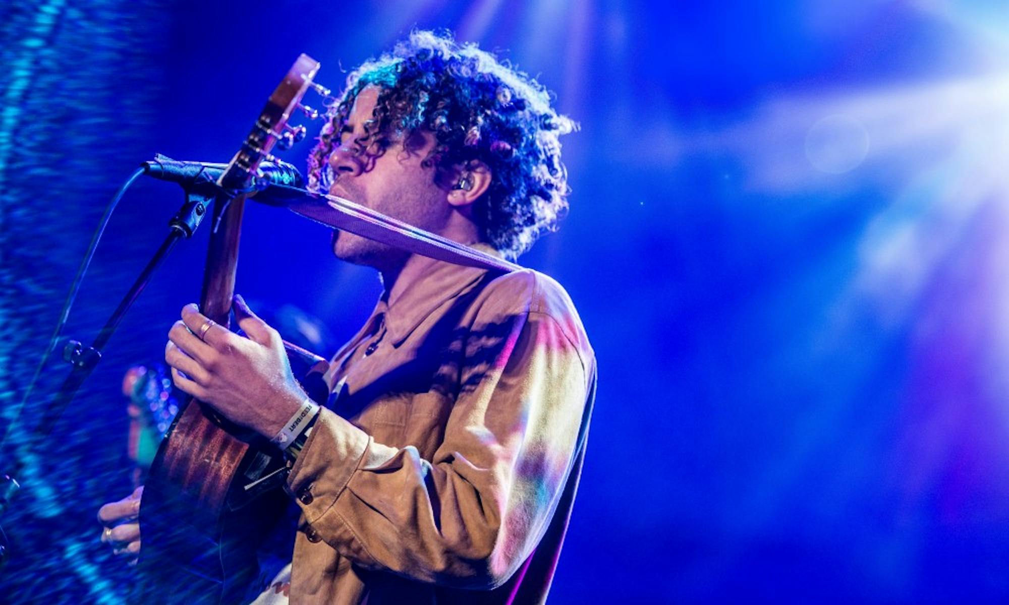 Frontman Danny Miller of Lewis Del Mar performs at the Pandora Stage at The Gatsby.