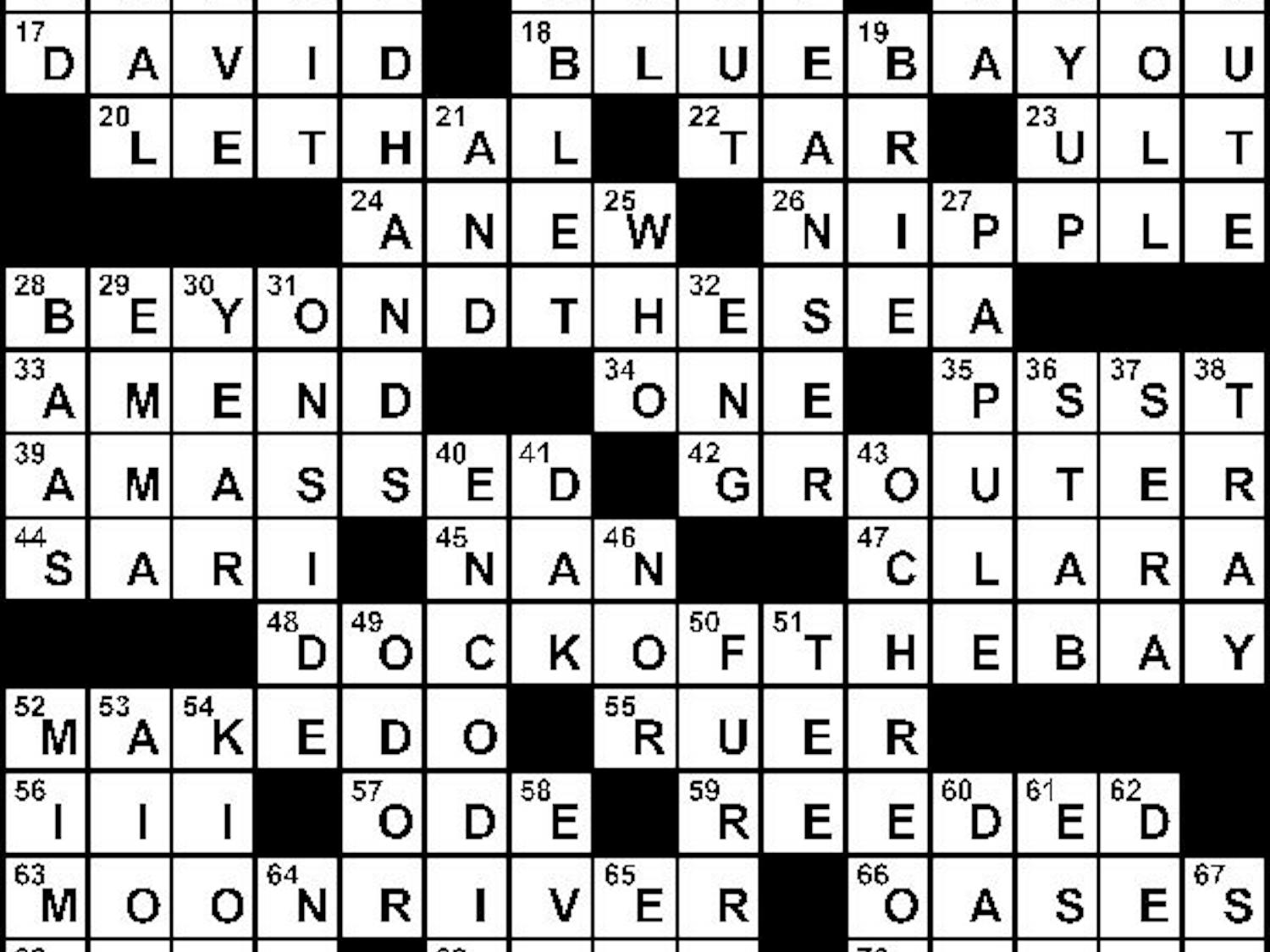 09/16/2009 - Crossword Solution